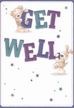 This get well card radiates a playful and hopeful spirit, reflecting the warmth of Bexleyheath's close-knit neighbourhoods. Two adorable companions-a teddy bear and a lively puppy-brim with personality, balancing and grasping the bold, colourful letters spelling 'Get Well.' The artist's choice of indigo and teal for the text creates a gentle vibrancy against a creamy white backdrop, reminiscent of the light filtering through a Bexleyheath window on a bright day. Scattered stars in purples and blues twinkle across the design, their whimsical motion like wishes sent floating overhead. The illustrated fur of both friends is so plush and inviting, you can almost sense their embrace, echoing the comforting touch of a well-crafted bouquet delivered by a caring local florist. Every detail-down to the soft contours and playful energy-communicates warmth, kindness, and reassurance. This card, especially when sent from a thoughtful shop like Florist Bexleyheath, feels less like a simple message and more like a gently given gift, offering true comfort to anyone in recovery across the area.